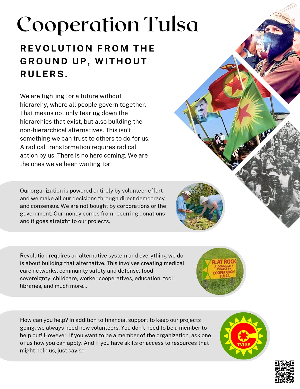 Cooperation Tulsa promotional flyer — Revolution from the ground up, without rulers