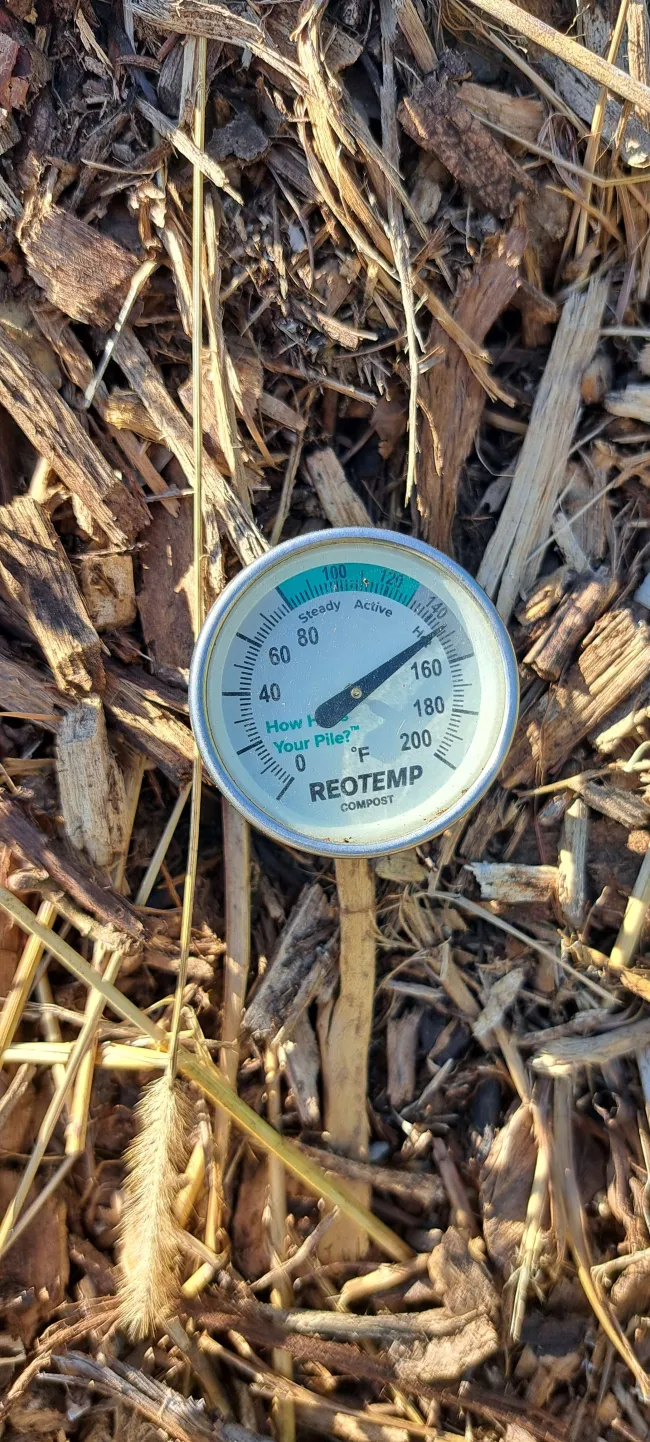 Compost thermometer reading