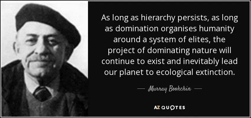 Murray Bookchin quote on hierarchy and ecology