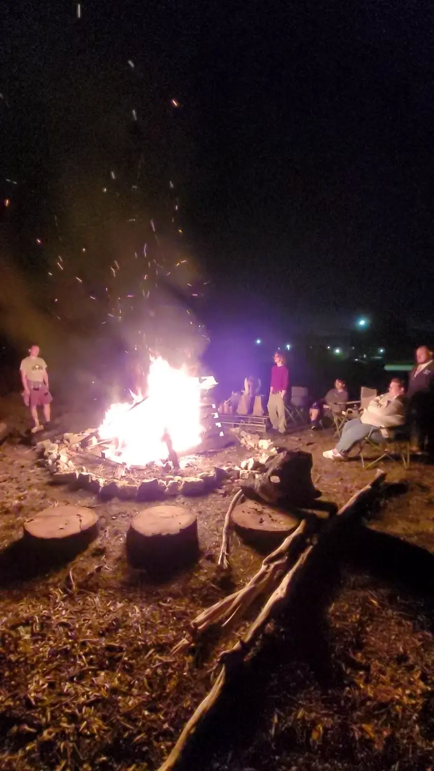 Community bonfire at Flat Rock